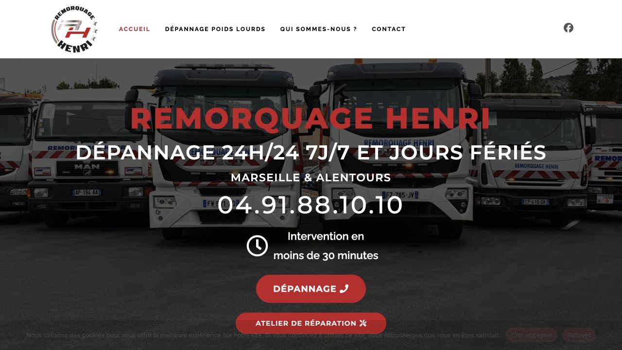 Capture du site de Remorquage Henri