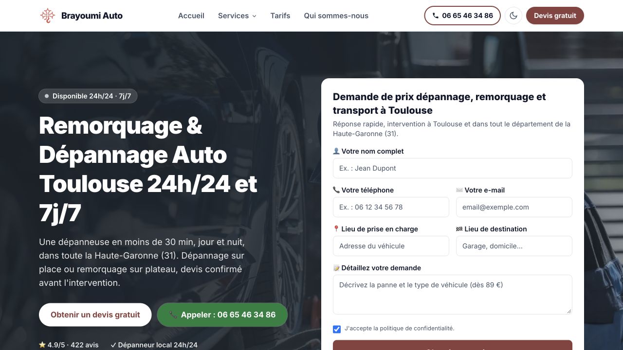 Capture du site de Brayoumi Auto